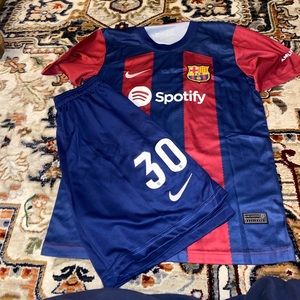 Gavi 30 Barcelona Home Kit 2023-24 Youth Jersey - Blue/Scarlet